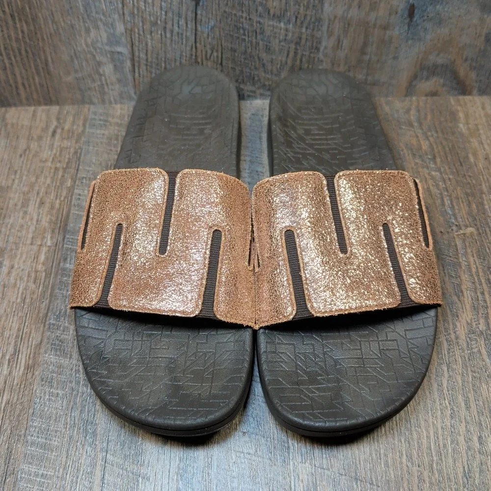 SAS Float Slides Sunstone Sandals Gold Bronze Women's Size 9 M Slip In